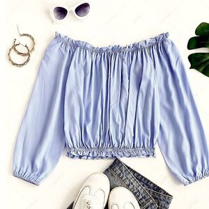 Zaful NWT poet/princess shirt, soft blue. One Size